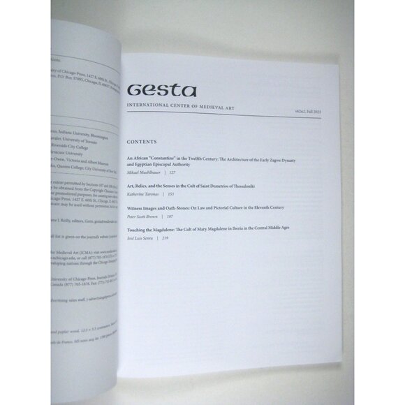 Gesta International Center of Medieval Art Volume 62 Number 2 Fall 2023 - Picture 2 of 6